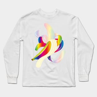 peppy peeled banana in rainbow colors Long Sleeve T-Shirt